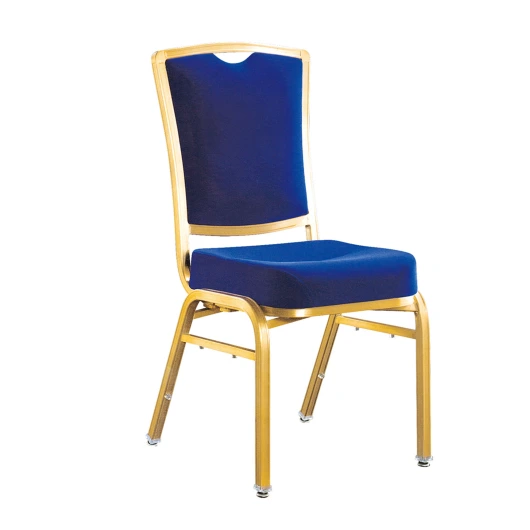 Navy Blue Fabric Hospitality Banquet Meeting  Metal Aluminum Flexible Back Stacking Chair YB-017 1