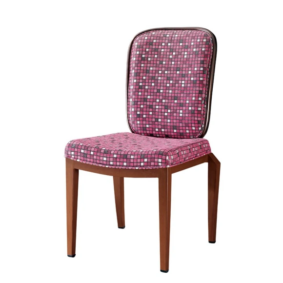 Metal Imitation Wood Chair Flexible Back Restaurant Chair YB-021 1