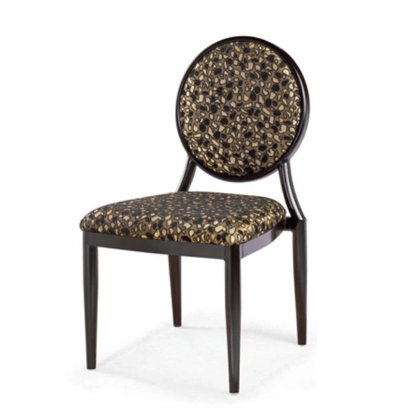 Round Back Upholsterted Restaurant Steel Metal Stacking Chair YE-029 1