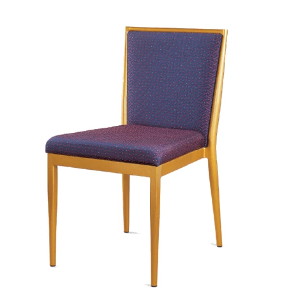 Square Seat Golden Steel Stacking Chair YE-036 1