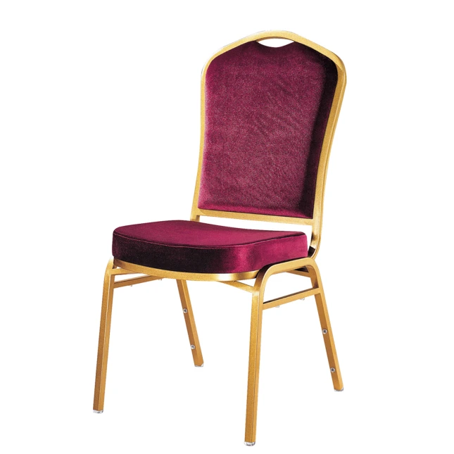 Purple Velvet Hospitality Industry Used Hotel Steel Metal Stacking Chair YE-043 1