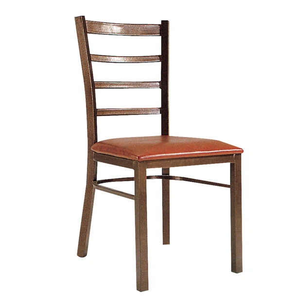 Simple Design Restaurant Leather Iron Stacking Chair YE-049 1