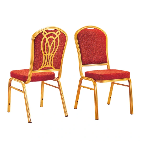 Stacking Hotel Conference Chair Aluminum Red Fabric Chair YD-032 1