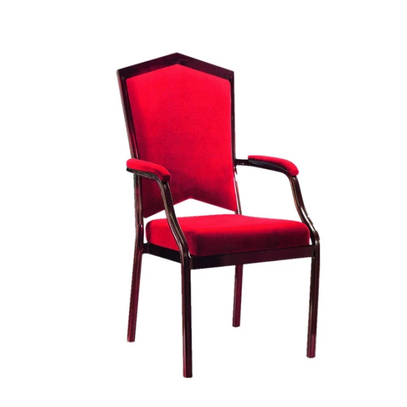 Church Armrest Chair Red Velvet Aluminum Armrest Chair YD-047 1