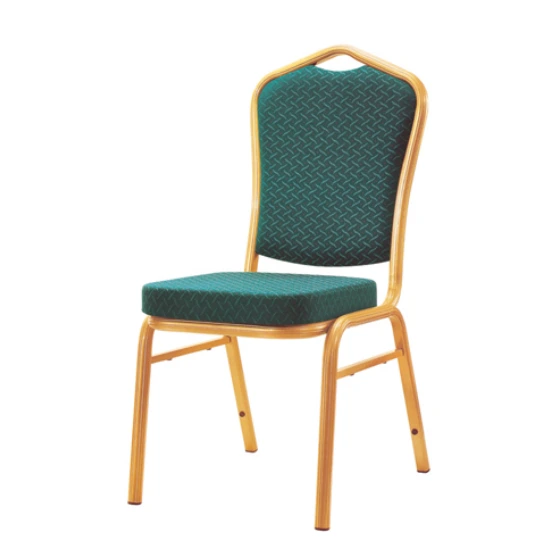 Wedding Reception Green Fabric Chair Aluminum Stackable Chair YD-070 1