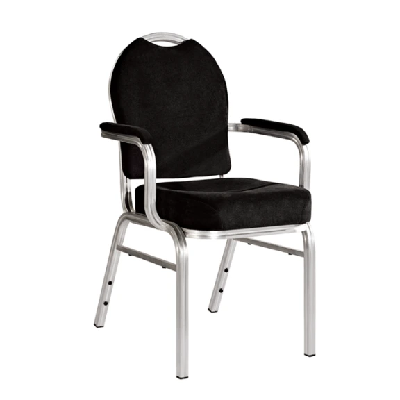 Black Armrest Conference Stacking Chair Wedding Armrest Chair YD-074 1