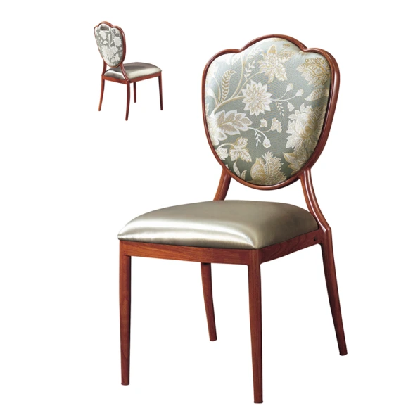 Comfortable Seat Modern Design Reception Leather Chair Aluminum Wooden Chair YD-086 1