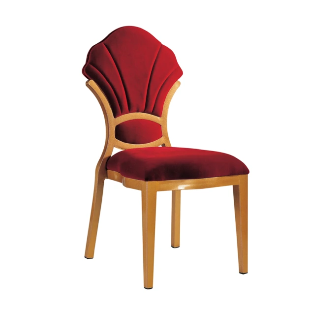 Red Upholstered High Back Aluminum Chair Dining Room Chair YD-088 1
