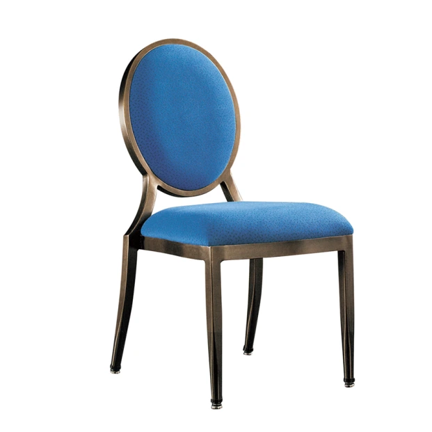 Hot Sale Navy Blue Upholstered Round Back Aluminum Restaurant Event Chair YD-088 1