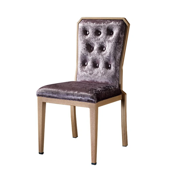 Special Velvet Button Design Restaurant Reception Aluminum Chair YD-1001 1