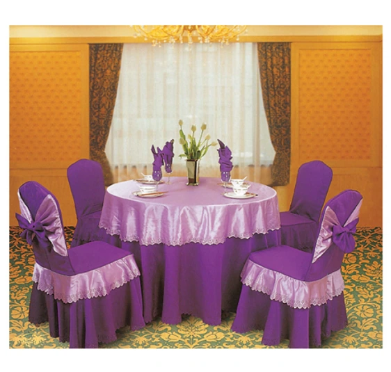PURPLE HOTEL DECORATION DINING ROOM WEDDING CHAIR COVER LT-001 1