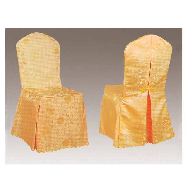 HIGH QUALITY YELLOW JACQUARD BOWKNOT CHAIR COVERS Y-072 1
