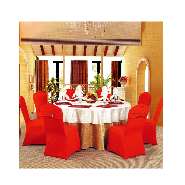 HOT SALE RED CHEAP WRINKLE WEDDING CHAIR COVERS Y-082 1