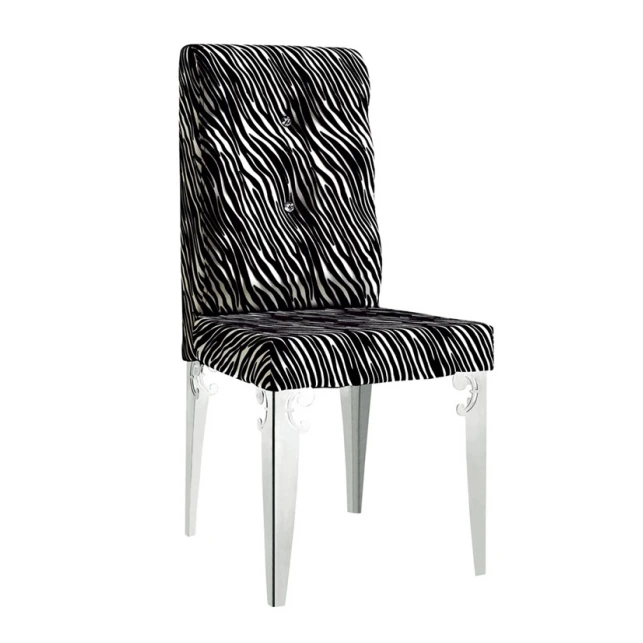 CHROME BLACK FABRIC STAINLESS STEEL CHAIR  YA-078 1