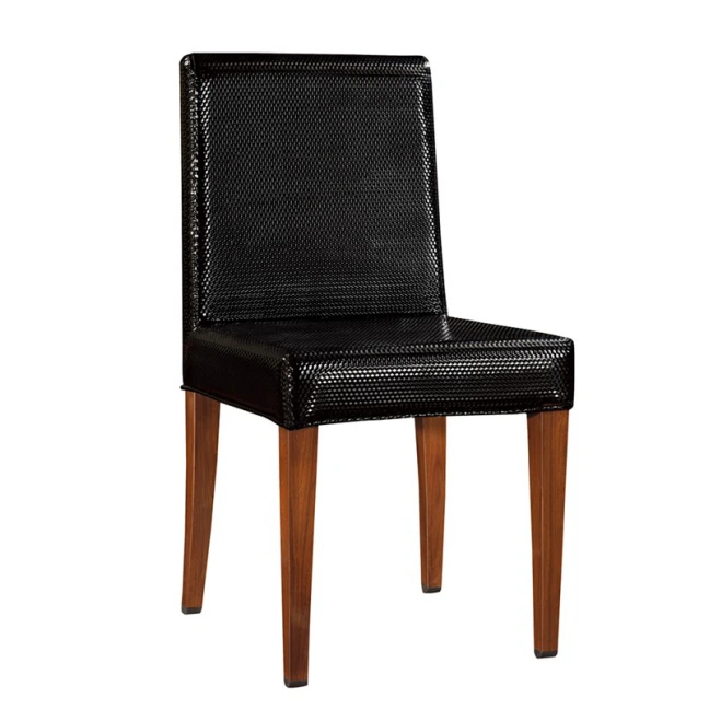 BLACK LEATHER IMITATION WOODEN STEEL CHAIR  YA-077 1