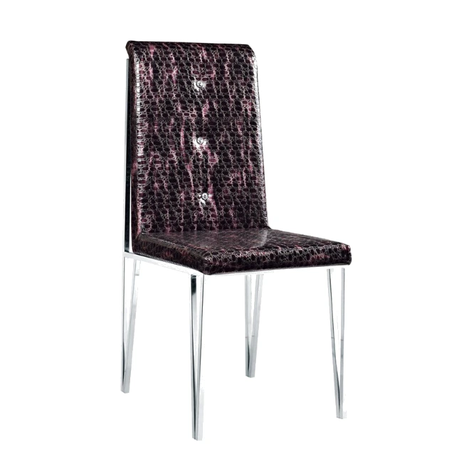 PU LEATHER BUTTON DESIGN STAINLESS STEEL CHAIR  YA-081 1