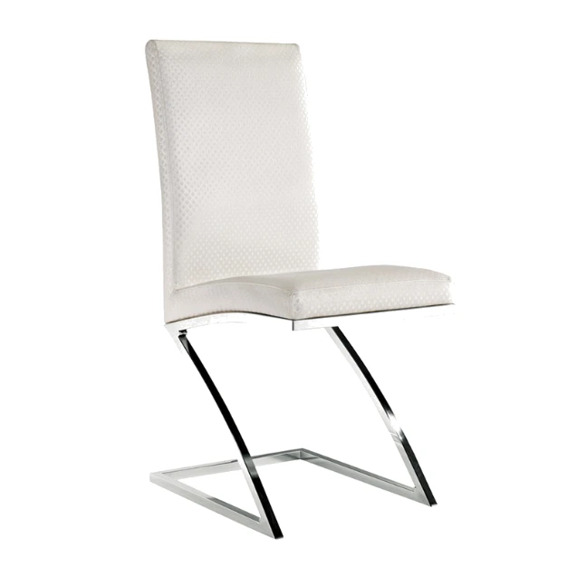 Z SHAPE LEGS STAINLESS STEEL CHAIR WHITE LEATHER CHAIR  YA-084 1