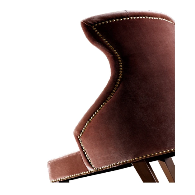 FASHION BUTTON BACK DESIGN PURPLE VELVET WOODEN CHAIR YA-1006 1