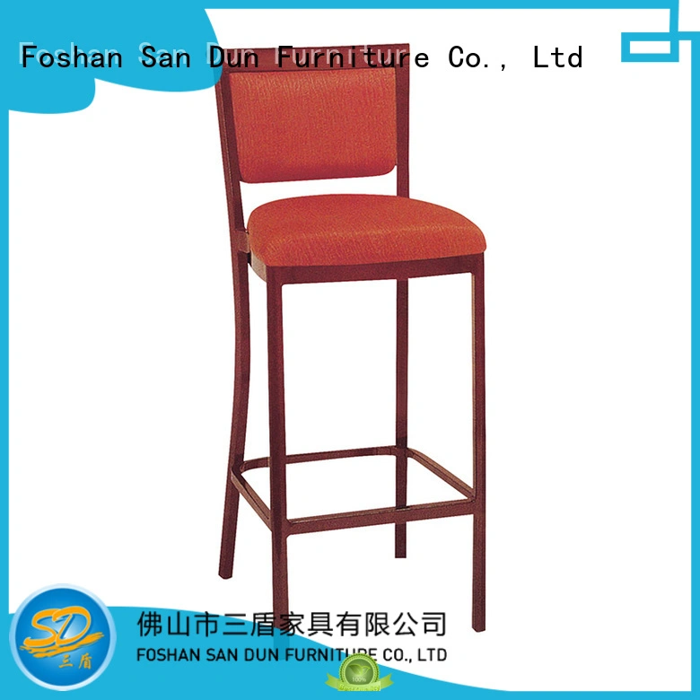 San Dun classical wood and leather bar stools furniture lobby 1