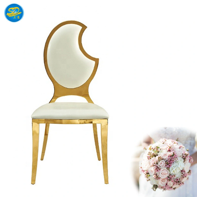 MOON BACK DESIGN STAINLESS STEEL BANQUET WEDDING DECORATION CHAIR YS-018 1