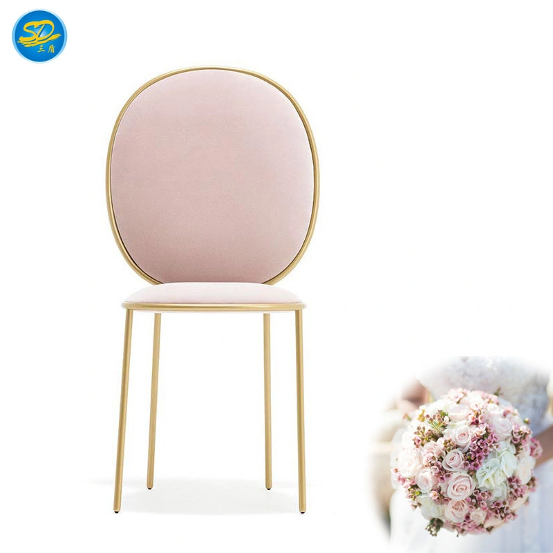 PINK VELVET THEME RESTAURANT WEDDING PARTY STAINLESS STEEL CHAIR YS-024 1