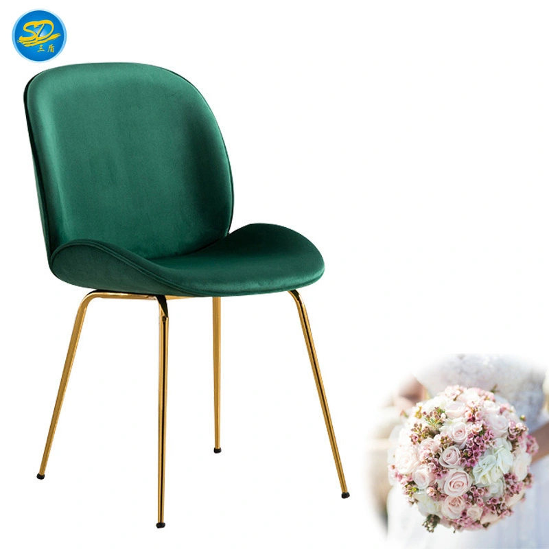 NEW DESIGN GREEN VELVET HOTEL RESTAURANT STAINLESS STEEL CHAIR YS-025 1
