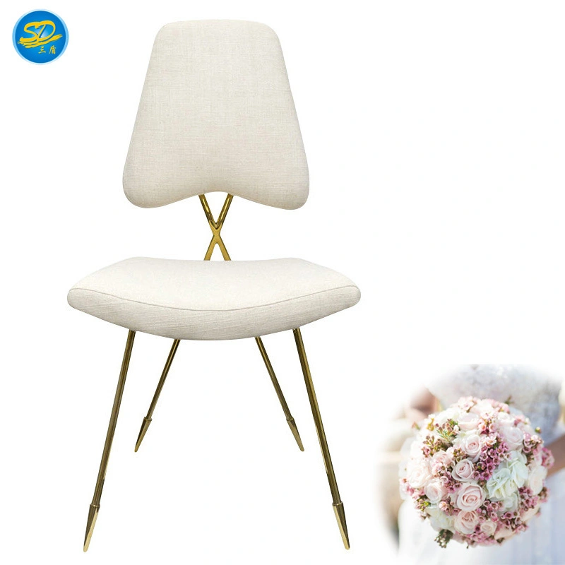 UNIQUE DESIGN WHITE LEATHER STAINLESS STEEL STACKING CHAIR YS-026 1