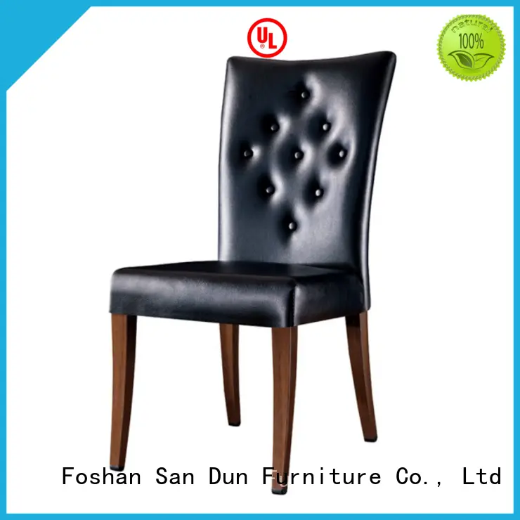 San Dun stainless wood upholstered dining chairs China for wedding 1