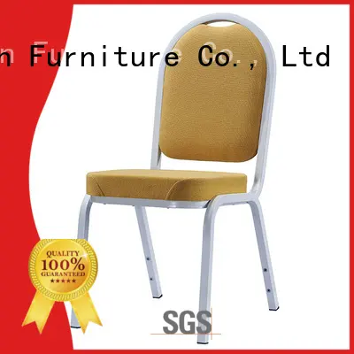 Round Yellow Upholstered White Painting Aluminum Stackable Chair YD-1022 1