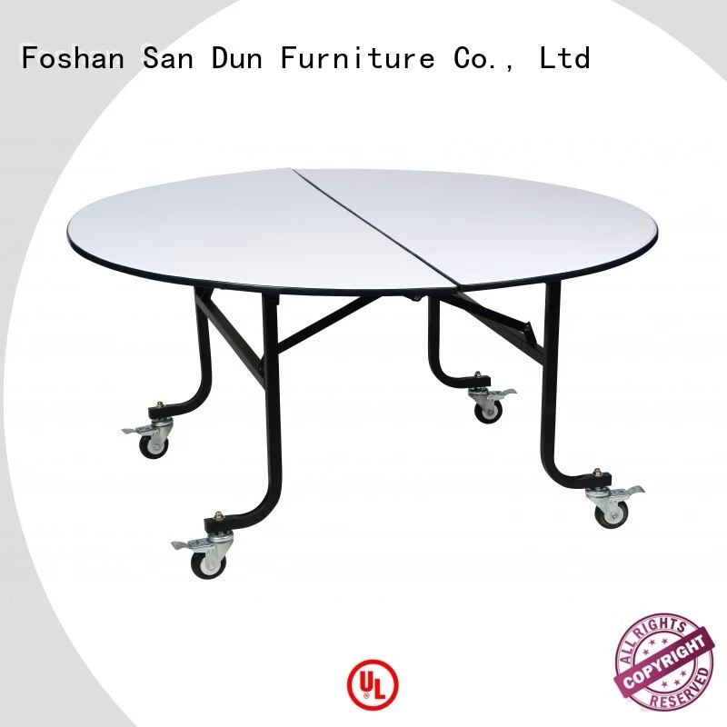 Round Folding Half-Moon Table Movable Wheels Design  YF-002 1