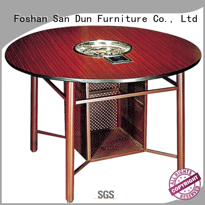 Strong Steel Frame Laminate Hotel Banquet Restaurant Round  Hot Pot Table YF-017-2 1