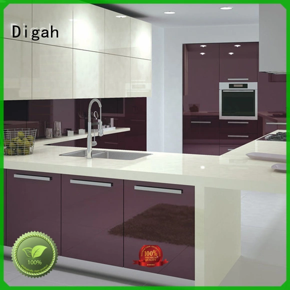 lacquer 3d black kitchen cabinets steel Digah Brand 1