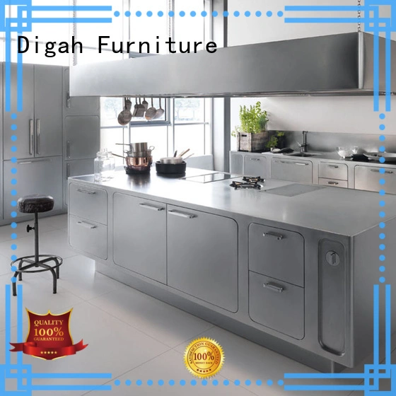 Digah Brand 3d colorful steel gloss black kitchen cabinets 1