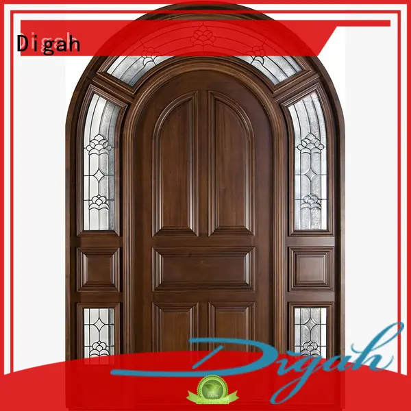 carved Custom pvc front solid wood doors Digah composite 1