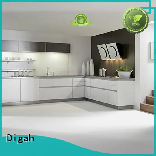Digah Brand stainless acrylic aluminium black kitchen cabinets 1