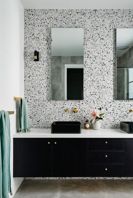 product-White Black Terrazzo Look Flooring Tiles-AOFEI-img