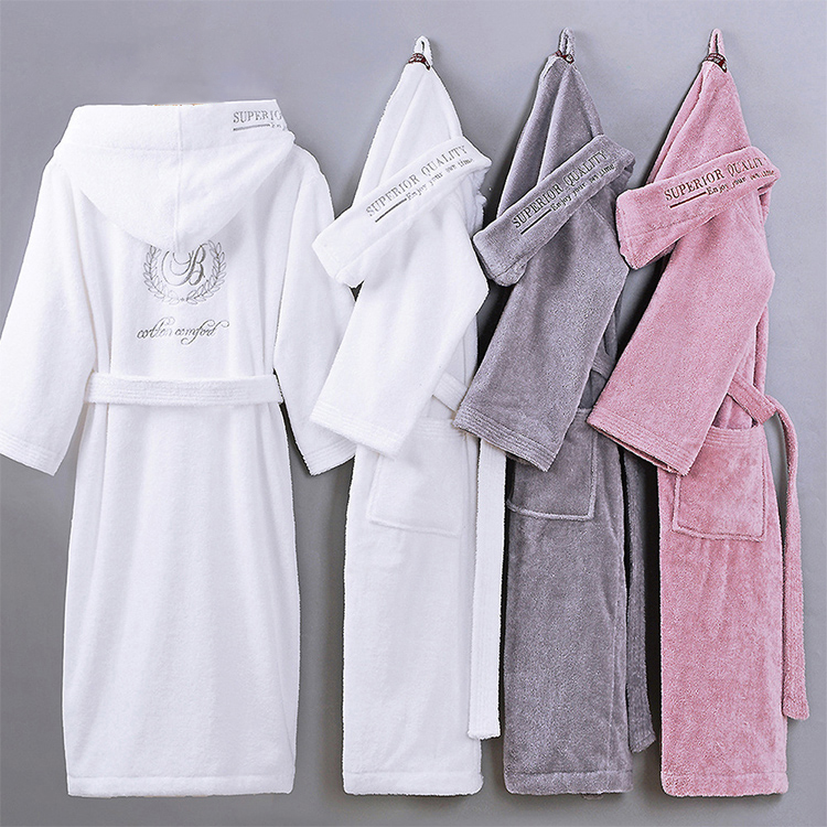 Hilton Cozy Unisex Satin Polyester Toweling Spa Robes And Slippers