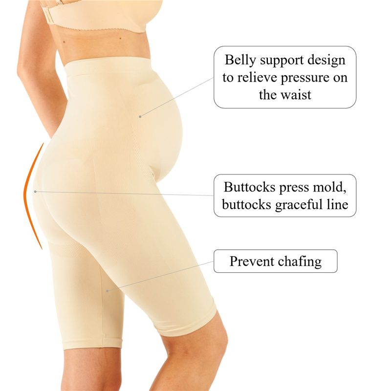 Franato  Women's Maternity Shapewear High Waist Mid-Thigh Pregnancy Underwear Prevent Chaffing 10