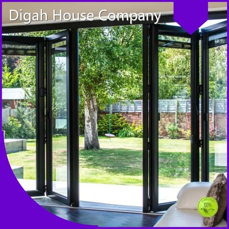 Wholesale Left/right Design Aluminium Frame Sliding Folding Patio Doors Digah Company Brand 1