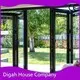 Design Aluminium Frame Sliding Folding Patio Doors Patterned Glass - - Digah Company 1