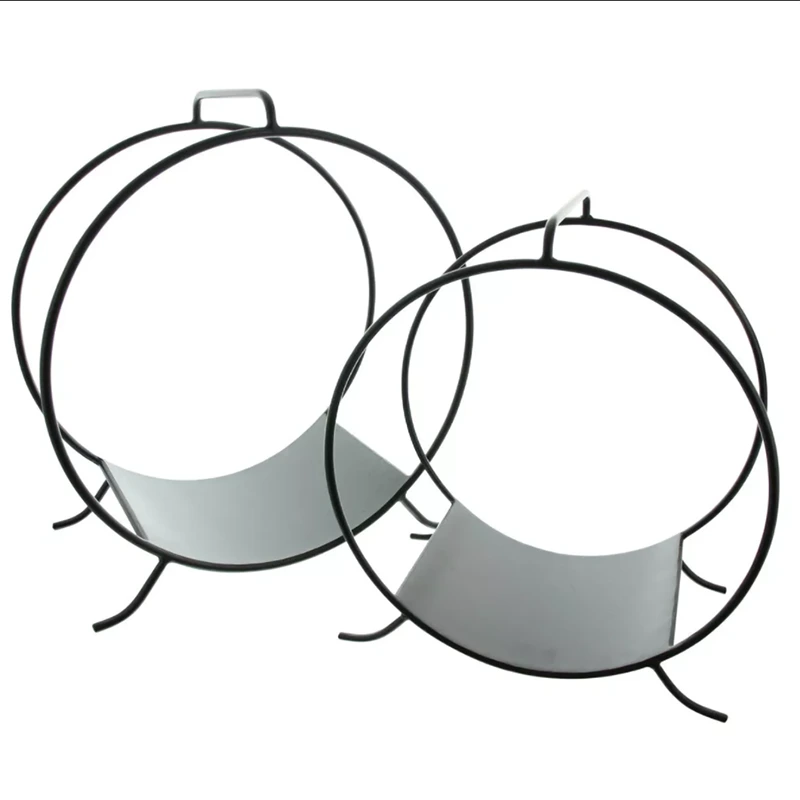 Outdoor Round Metal Fire Logs Fireplace Firewood Rack Log Holder For Fireplace 1