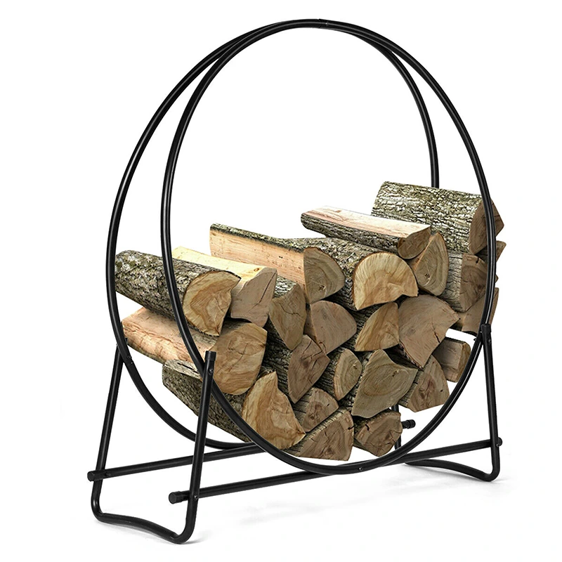 Wholesale Price Round Iron Metal Fire Logs Fireplace Firewood Rack Log Holder For Fireplace 1