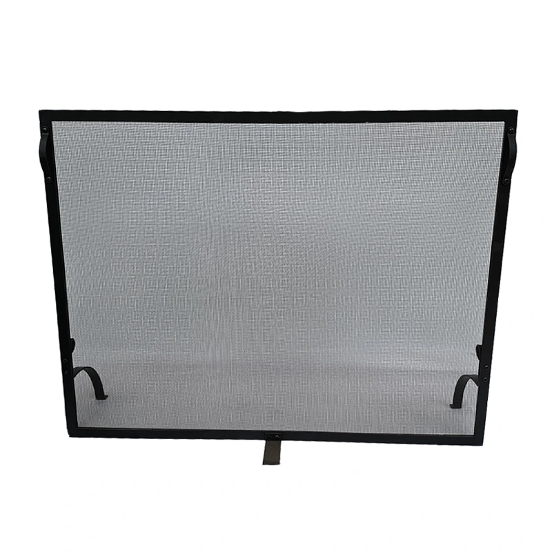Free Standing Single Panel Fireplace Spark Flame Guard Screen Fireplace Stand with Top Handle 1