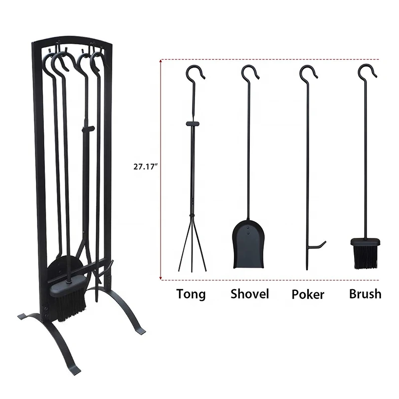Modern Arch Fireplace Fireside Accessories Companion Surround 5PCS Fireplace Tool Set 1