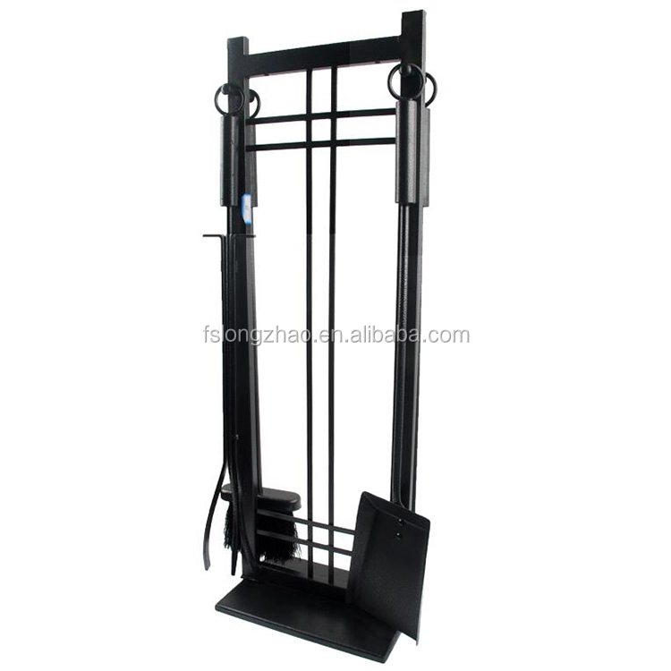 Black Metal Mesh Fireplace tool set 1