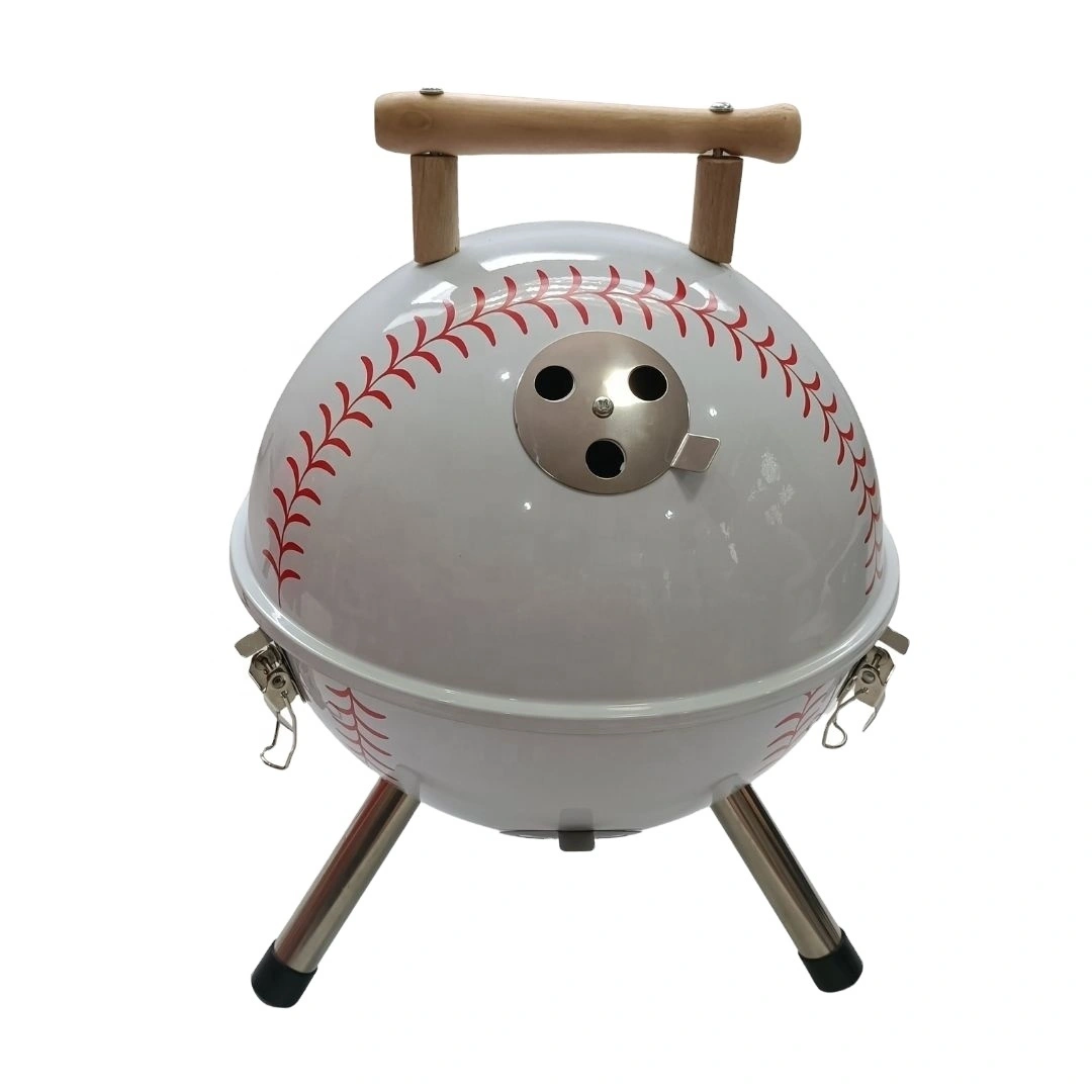 Supplier Portable Charcoal Grill 14inch or 12inch Baseball Portable Charcoal BBQ Grill for Outdoor 1