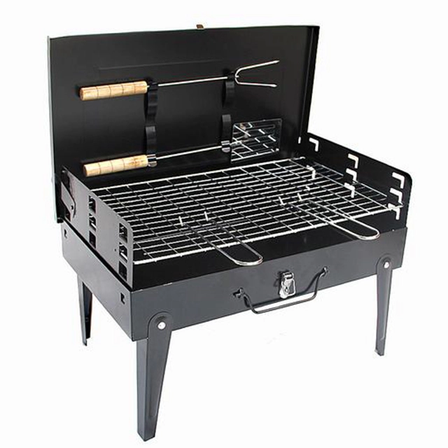 Factory Price Portable Foldable Barbecue Grill BBQ Suitcase Barbecue with Handle 1