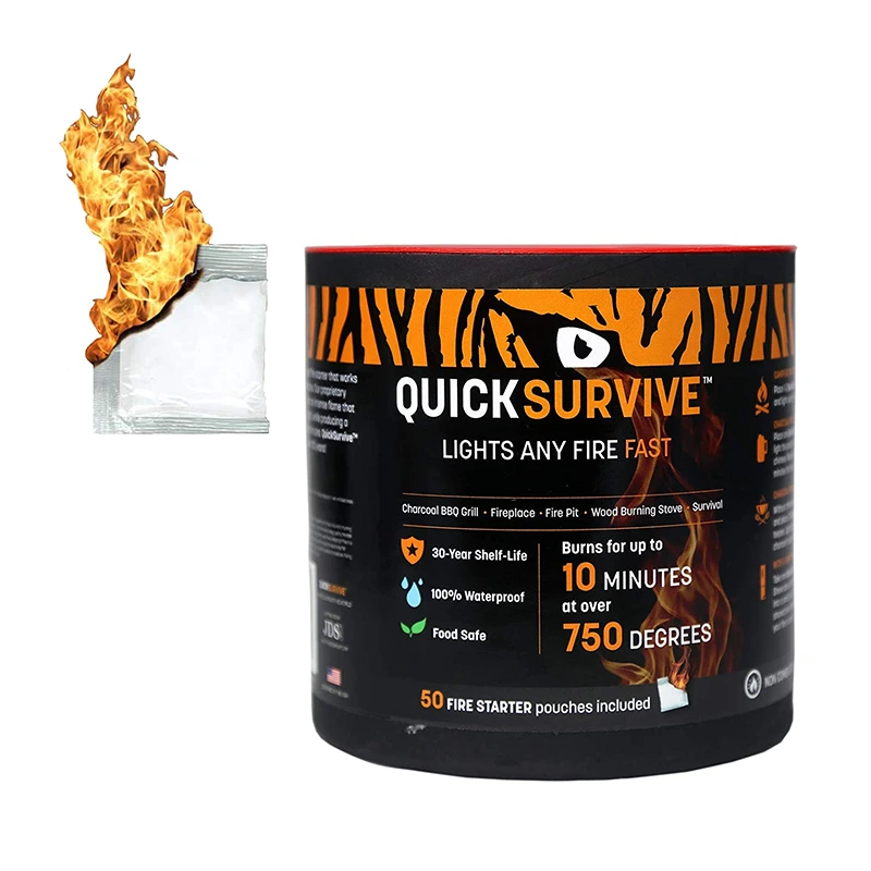 Long Burning Time 6-8 min 50% Wood Chips 50% Paraffin Wax White BBQ Fire Starter 1