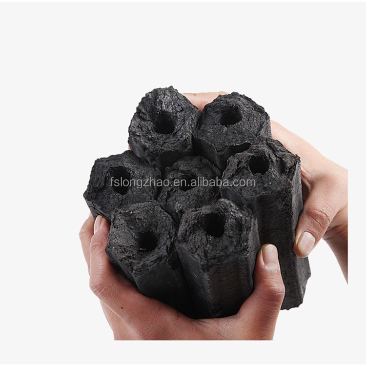 Long burning time smokeless hexagonal bbq charcoal briquette 1