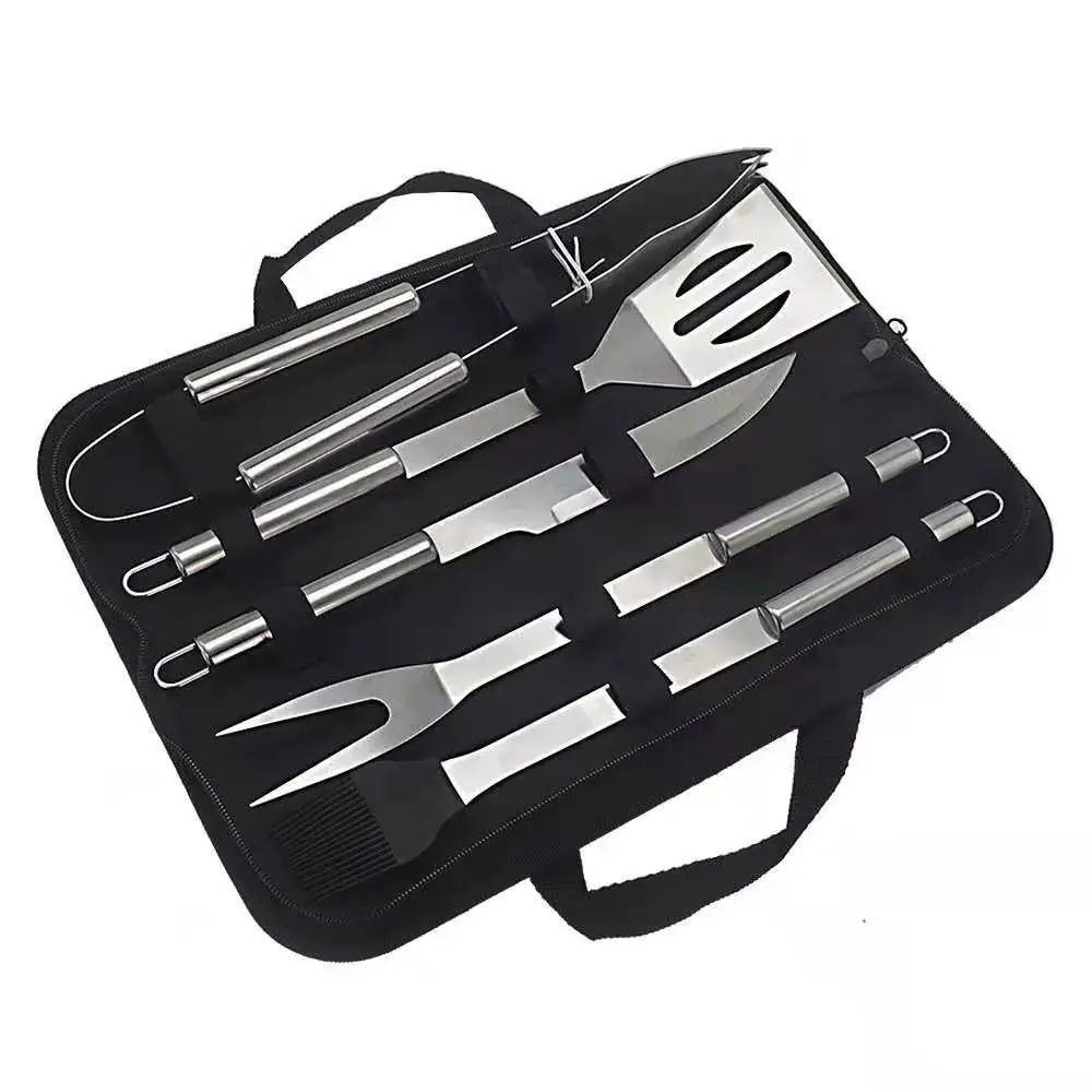 Amazon Hot Sale Tong Knife Spatula Outdoor BBQ Accessories 5 Piese Stainless Steel Barbecue Tool Sets 1